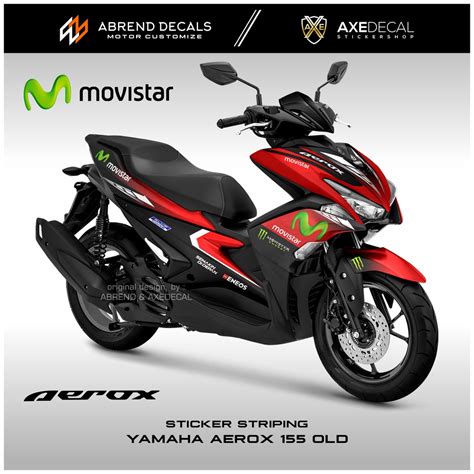 Jual Stiker Aerox Old Movistar Decal Striping Yamaha Aerox Lama