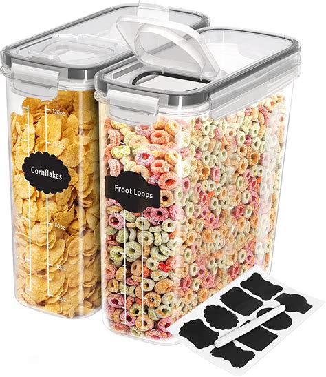 Kichly Cereal Storage Container Set Of 2 Bpa Free Plastic