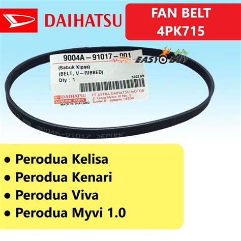 Original DAIHATSU Fan Belt 9004A 91017 4PK715 Perodua Kelisa Kenari