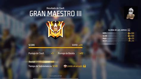 Ya tengo más de 12 Mil Puntos y las partidas se Rankean así Free Fire