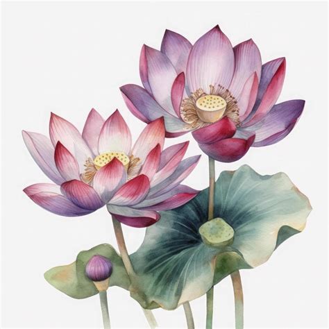 Lotus Flower Watercolor Stock Photos, Images and Backgrounds for Free ...