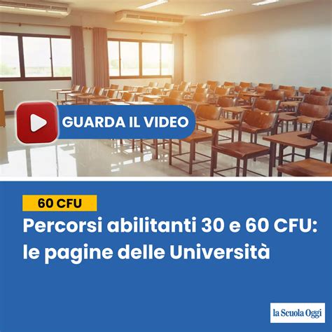 Percorsi Abilitanti E Cfu Pagine Universit La Scuola Oggi