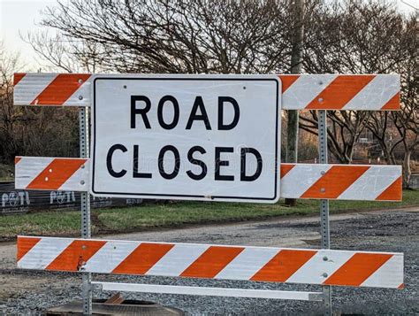 Road Closed Sign in the Construction Area Stock Image - Image of closed ...