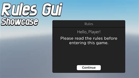 Rules Gui Roblox Showcase Youtube