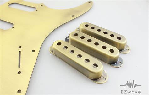 Bronze Metal Sss Pickguard Scratch Plate And Pickup Covers Set For Strat Guitar Ebay