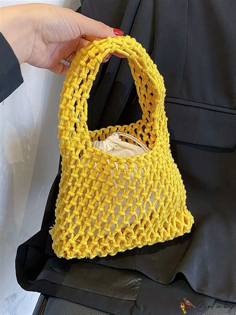 BirdinBag Premium Mini Crochet Bag Featuring Exquisite Hollow Out