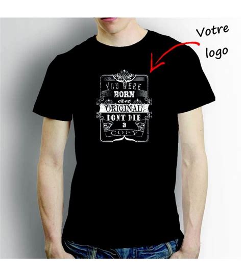 T Shirt Homme Noir à Personnaliser Taille A4