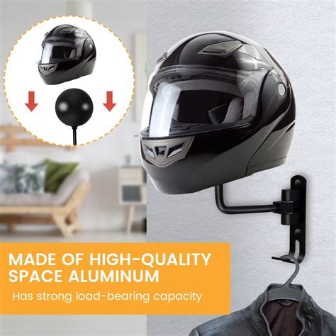 Motorcycle Helmet Rack Wall Mount 180 Degree Rotation Metal Bike Helmet Holder Mount Bicycle