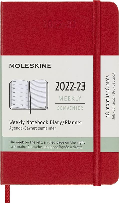 Moleskine Classic Planner 2023 2024 Weekly 18 Month Black Pocket 9x14