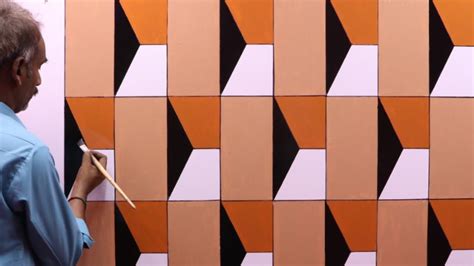 how to make 3d wall painting design | 3d wall decoration effect design ...