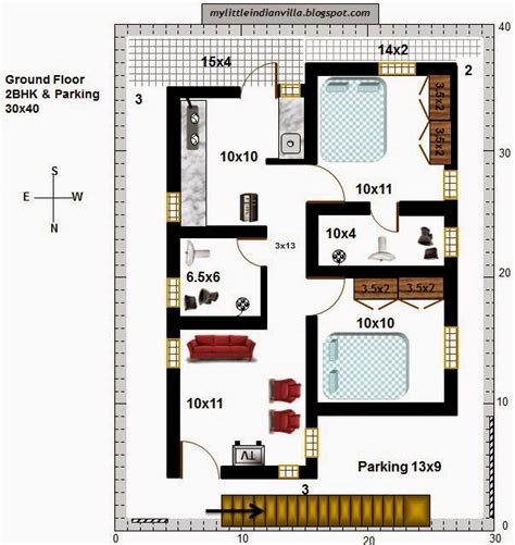 North Facing Bhk House Vastu Plan