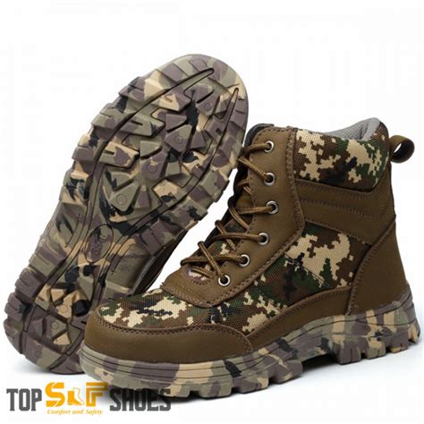 Camouflage Anti Slip Sole Puncture Proof Anti Smashing Steel Toe Work