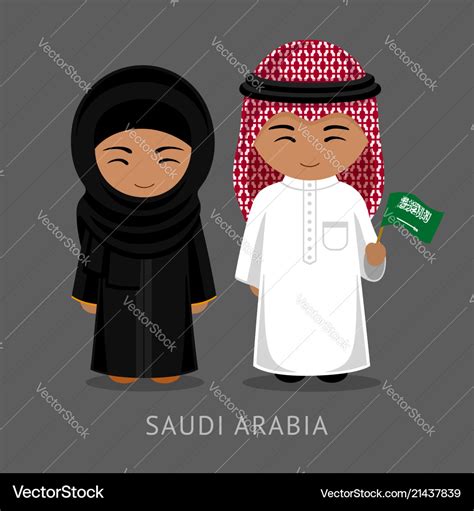 Travel to saudi arabia people in national dress Vector Image