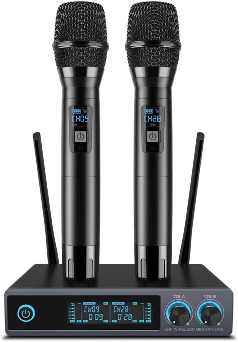 Vegue Microphone Sans Fil Syst Mes De Micro Uhf Double Portable Micros