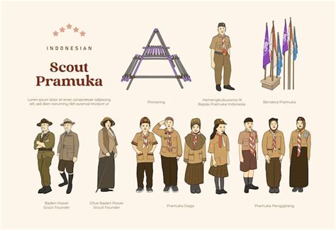 Premium Vector Isolated Indonesian Pramuka Scout Element Illustration