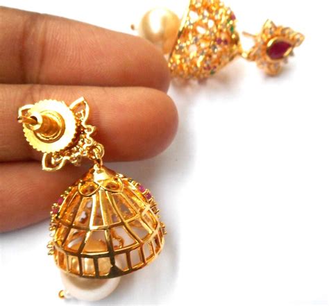 Jhumka Indiase Sieraden Indiase Oorbellen Bruids Oorbellen Etsy