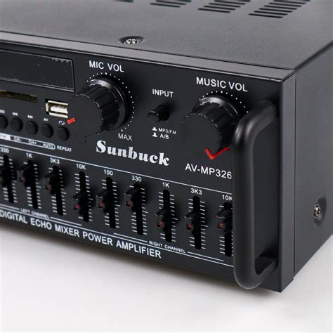 Sunbuck Bluetooth EQ Amplifier Karaoke FM 2000W AV MP326BT Black