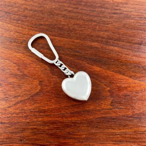 RARE VINTAGE TIFFANY Co Sterling Silver Puffy Heart Keychain No