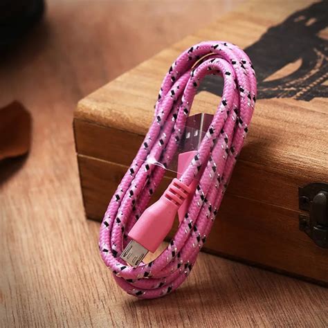 Promotional Ts Nylon Braided Usb Cable Data Sync Phone Charger Cable