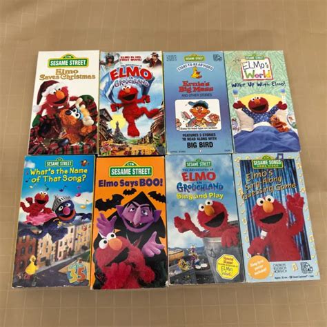 8 Sesame Street Vhs Lot Sing Along Songs Elmo S World Elmo Saves Christmas Boo 10 20