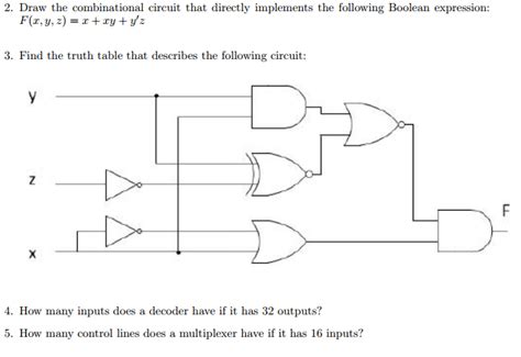 Solved 2 Draw The Combinational Circuit That Directly