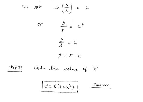 Solved Separation Of Variables Using The Y Prime Show Your Solution