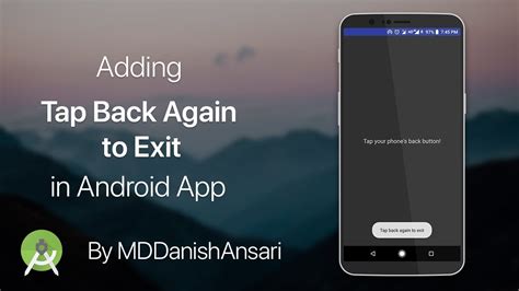 Adding Tap Back Again To Exit In Android App Youtube