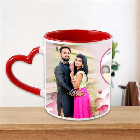 Personalized Heart Shape Handle Mug Sky T