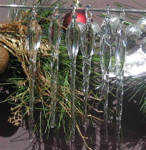 Set Of Elegant Hand Blown Glass Icicles Ornaments Etsy