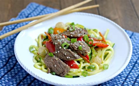 Asian Steak Stir Fry With Zucchini Noodles