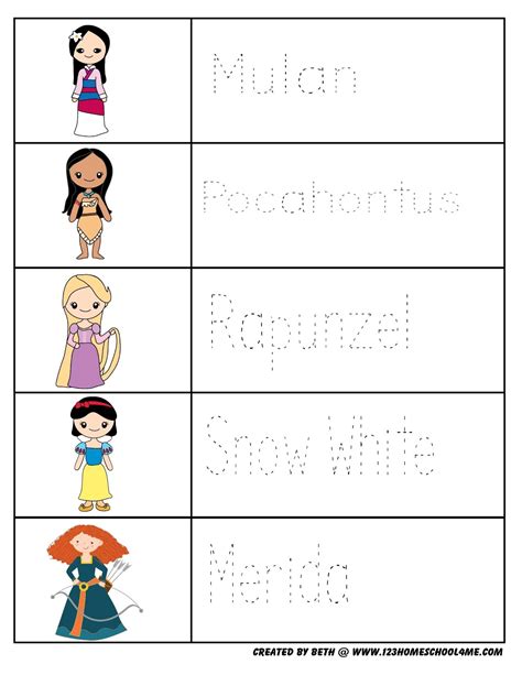 Free Printable Princess Worksheets Preschool Workshee