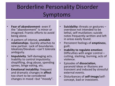 Borderline Personality Disorder Handouts