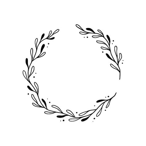 Premium Vector Floral Circle Frame Elegant Wreath Round Border