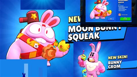 Brawl Stars Two Skin Moon Bunny Squeak Bunny Grom Skiny Za Gems