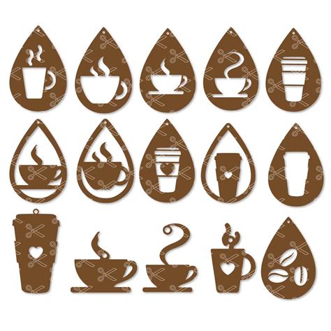 Coffee Earrings Bundle Svg Dxf Cut Files