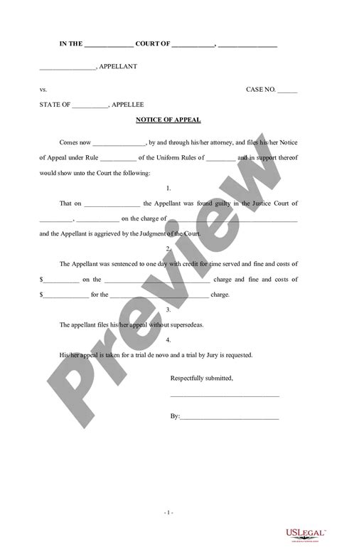 Notice of Appeal in a Criminal Case - Appeal Case | US Legal Forms