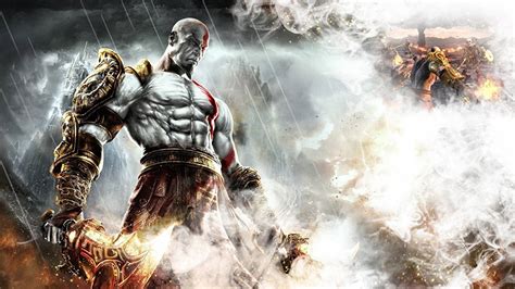 Download Kratos, the God of War, Confronting his Fate Wallpaper | Wallpapers.com