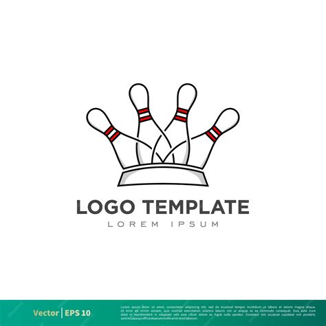 Premium Vector | Bowling pin crown logo template