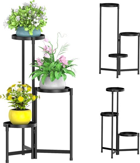 3 Tier Plant Stand Indoor Outdoor 34 Extra Tall Metal Plant Stands For Potted