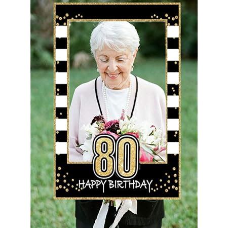 Amazon LaVenty Black Gold 80th Birthday Party Photo Booth Props