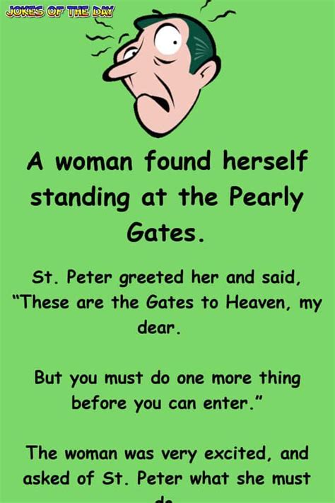 A Woman Is Tested At The Gates Of Heaven Then Her Husband Arrives Bible Jokes New Funny