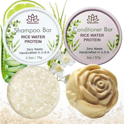 Rice Water Protein Shampoo Bar And Conditioner Bar For Hair Growth And