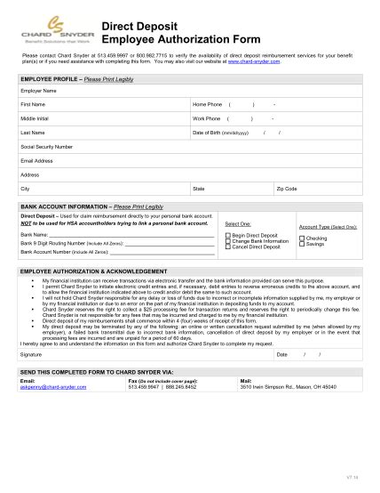 28 Payroll Direct Deposit Employee Authorization Form Free To Edit Download And Print Cocodoc