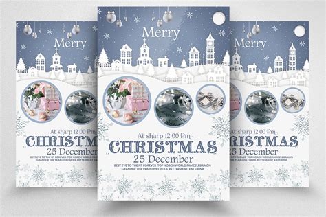 Christmas Eve Party Poster Flyer Templates Creative Market