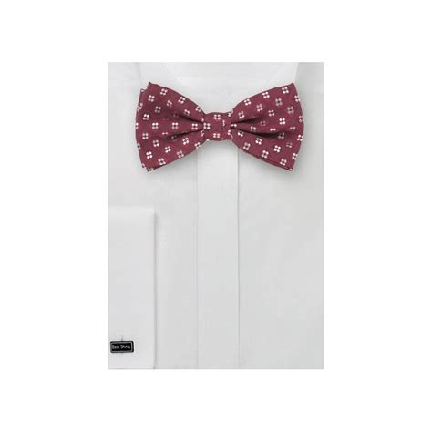 Wine Red Bow Tie & Pocket Square - Ties-Necktie.com