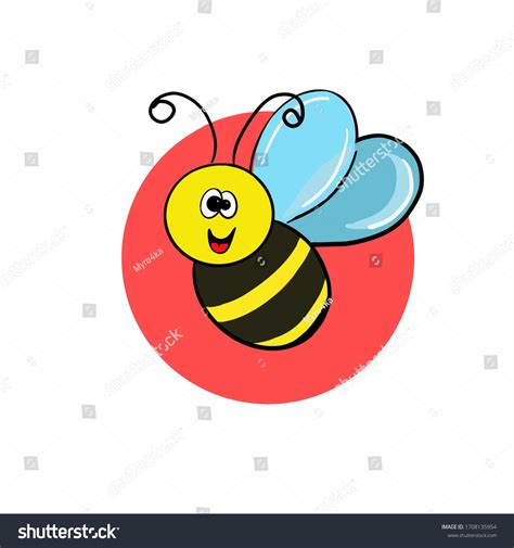 Different Emotions One Happy Bee Smiles Stock Illustration 1708135954