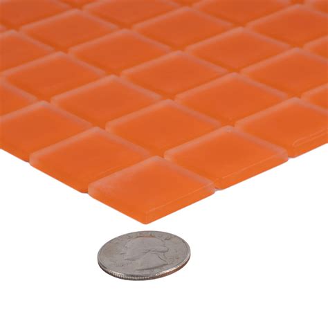 12x12 1x1 Orange Matte Finished Glass Mosaic Tile Orange Mosaic Tile Orange Glass Tile