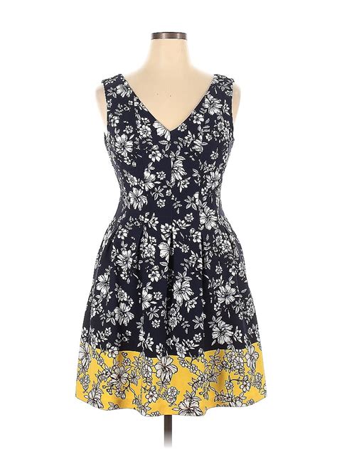 Vince Camuto Floral Multi Color Black Cocktail Dress Size 14 67 Off