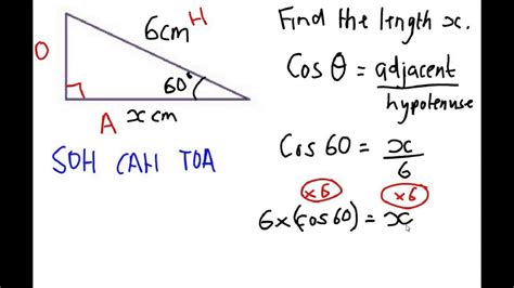 Using Trigonometry To Find Missing Sides Cosine Ratio Grade Blevel 8