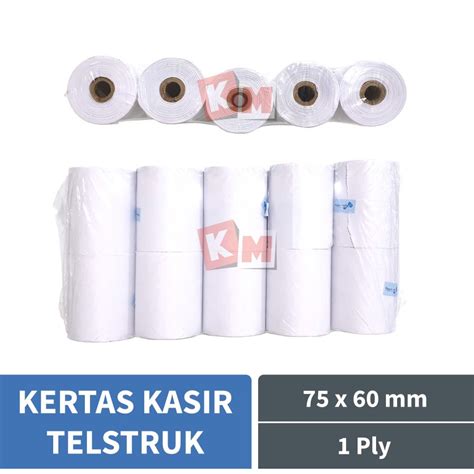 Jual Kertas Struk Kasir Telstruk Excelindo 75 X 60 Mm 1 Ply HVS Roll